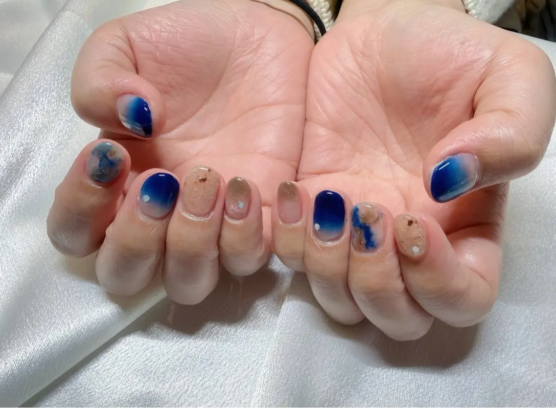 ネイル カジュアル ニュアンスネイル 大森Maylie Nailのネイルデザイン