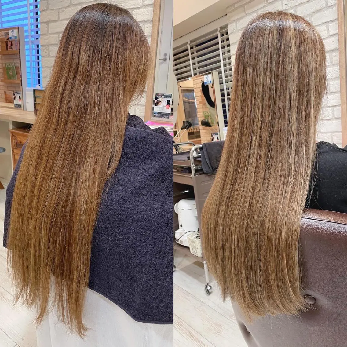 ロング カラー ハイライトカラー ハイライト ロング カット ヘアカラー トリートメント 清水 有実子のヘアスタイル