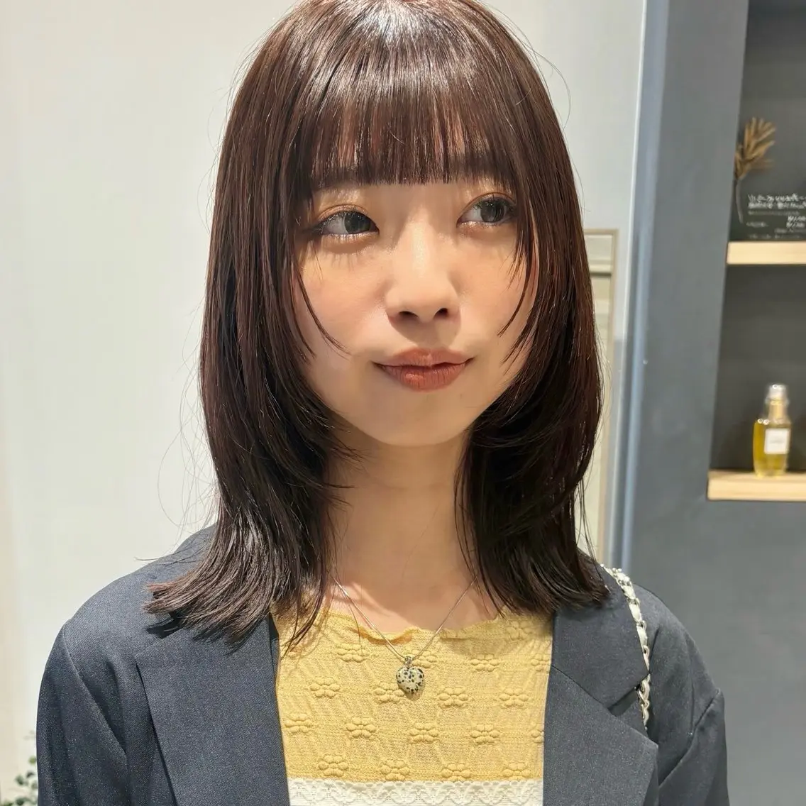 ミディアム カラー カット ヘアカラー トリートメント 🍊暖色×顔周り 🍊cocoroのヘアスタイル