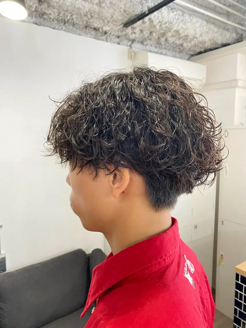 パーマ メンズ メンズパーマ 波巻きパーマ ナチュラルヘア /透明感/長井遥陽のヘアスタイル