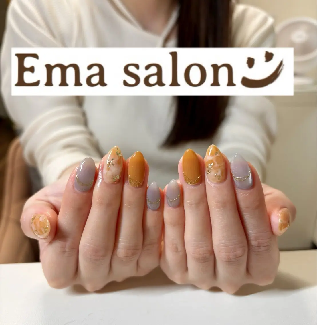 ネイル ブルー マグネットネイル ミラーネイル 持ち込み ハンドネイル Ema salon hiromiのネイルデザイン