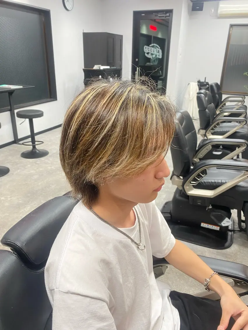 ミディアム カラー メンズ カット ヘアカラー メンズ専門美容師 BORDO/神谷のヘアスタイル