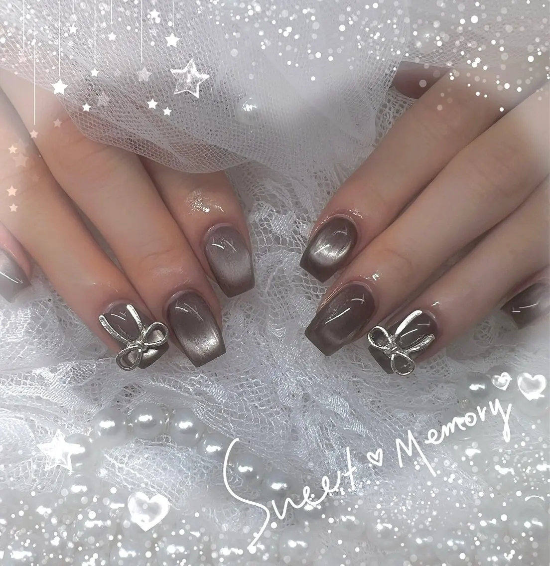 ネイル チークネイル フレンチネイル ガーリー ガラスフレンチ グラデーション ハンドネイル Chill Nailsalonのネイルデザイン