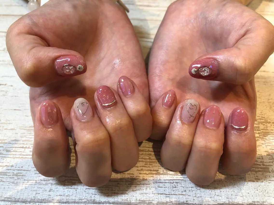 ネイル ピンク rina eye&nailのマツエク・マツパデザイン