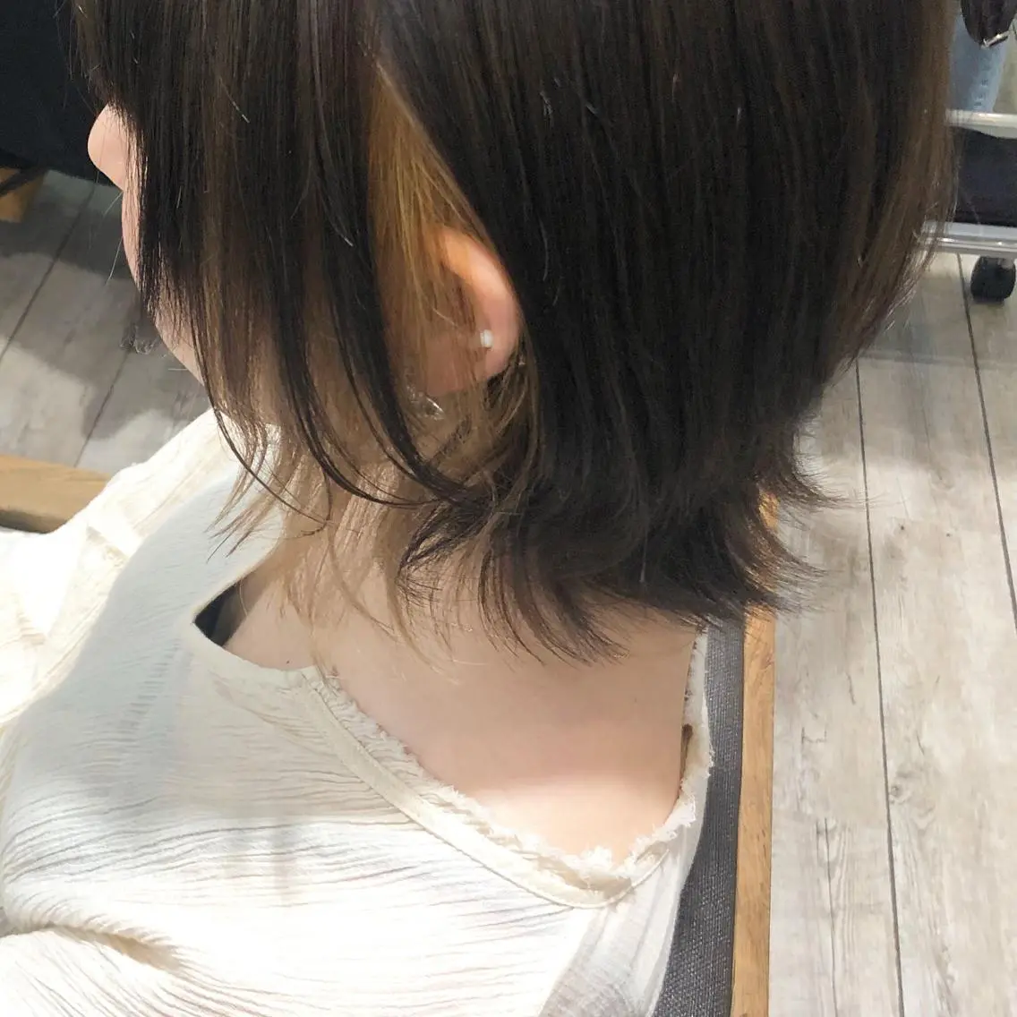ショート カラー ヘアアレンジ インナーカラー イエローカラー 新宿/顔周りカット +レイヤー=しずく♩のヘアスタイル