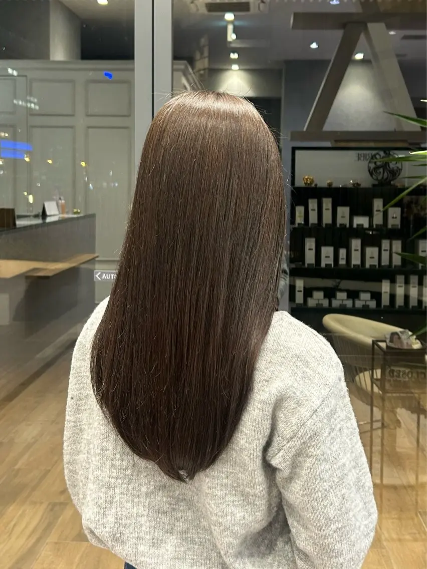 ロング カラー ブラウンカラー オリーブブラウン 韓国ヘア 🎀🕊️レイナのヘアスタイル