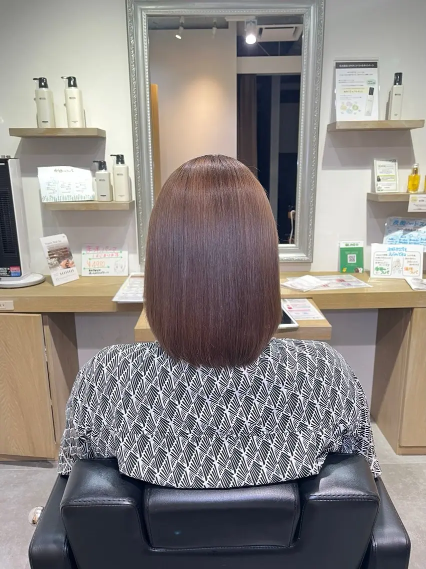 全体カット✂️＋全体縮毛矯正の写真