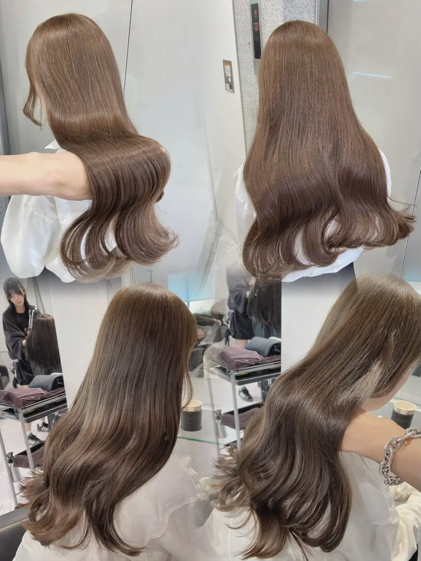 セミロング カラー センターパート特化 井上健太のヘアスタイル
