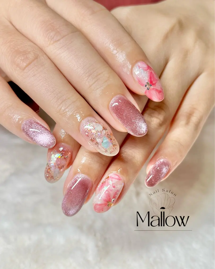 ネイル アートネイル マグネットネイル ハンドネイル Mallow nailのネイルデザイン