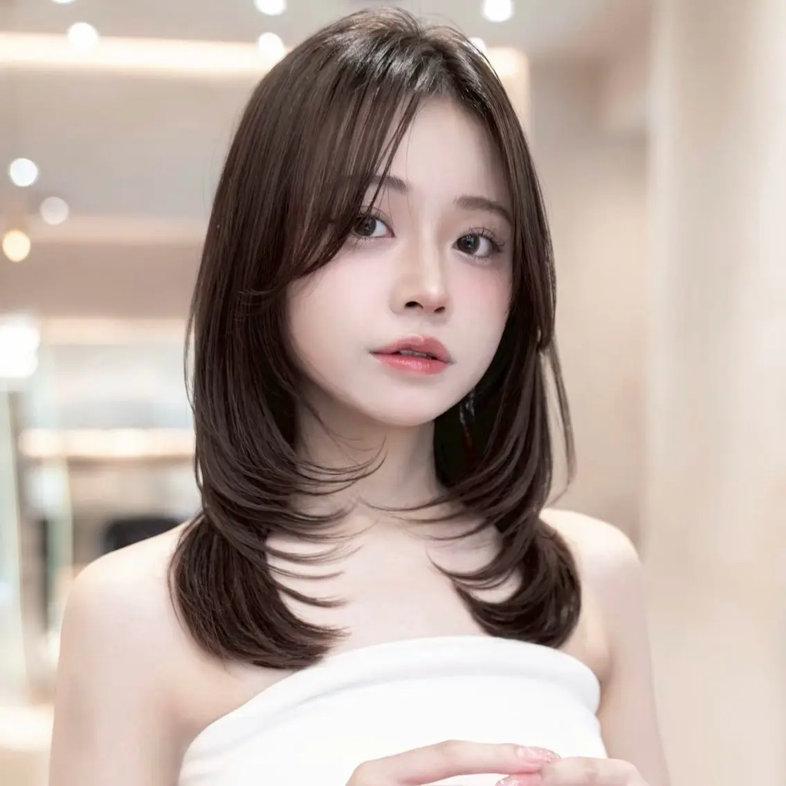 セミロング カラー カット トリートメント 新宿/レイヤー/ 透明感カラーしょうごのヘアスタイル