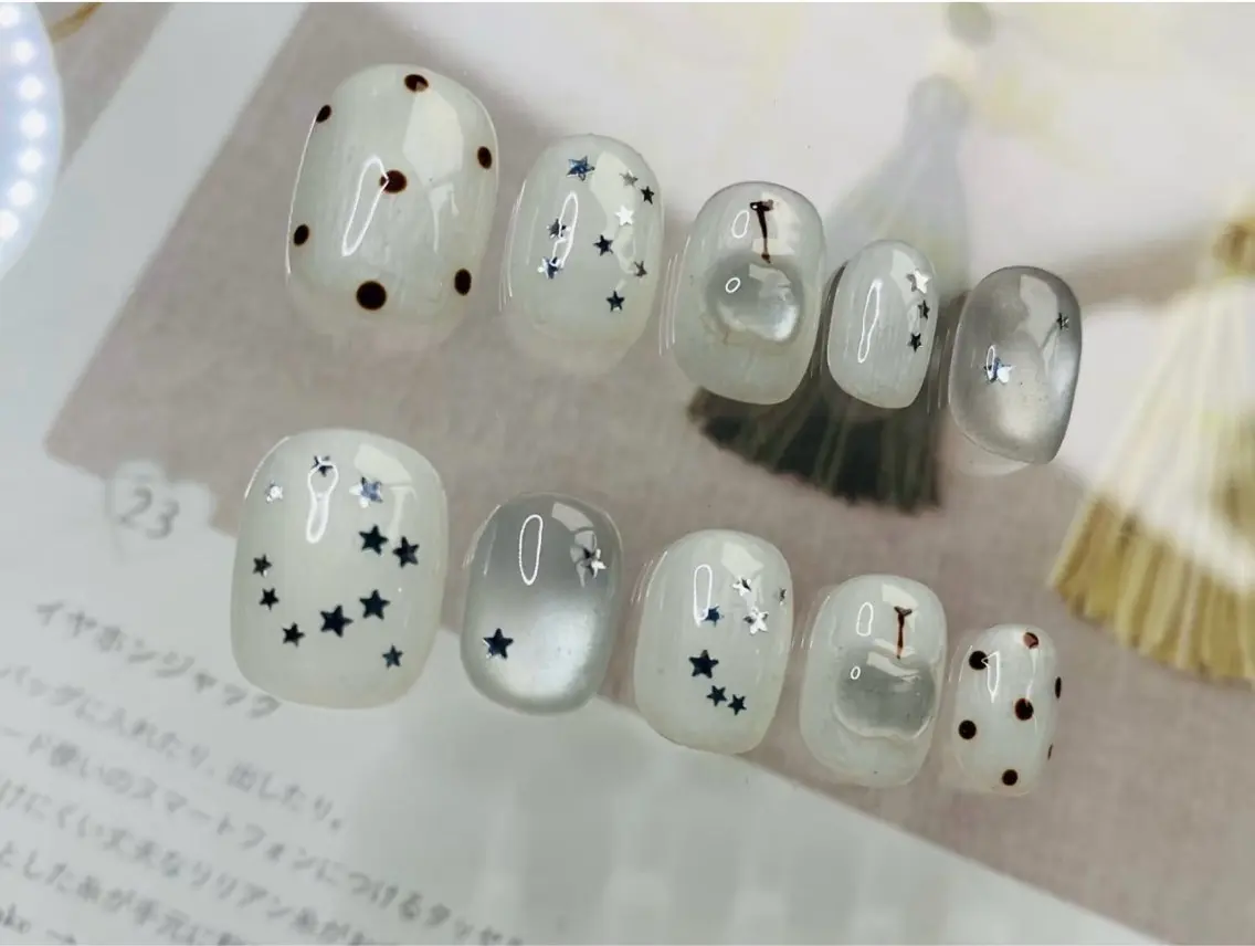 ネイル ハンドネイル H3 Nail Tsuki🦋💙のネイルデザイン