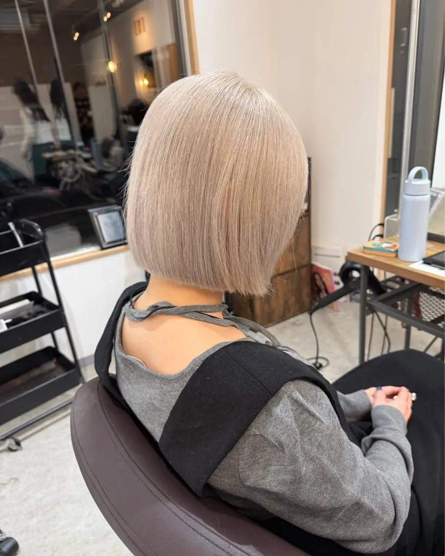 ミディアム カット ヘアカラー トリートメント 久留米髪質改善 miri..ブリーチのヘアスタイル
