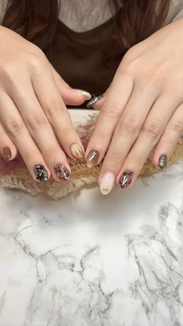 ネイル ハンドネイル はな💎ネイル ワンホン、長さ出しのネイルデザイン