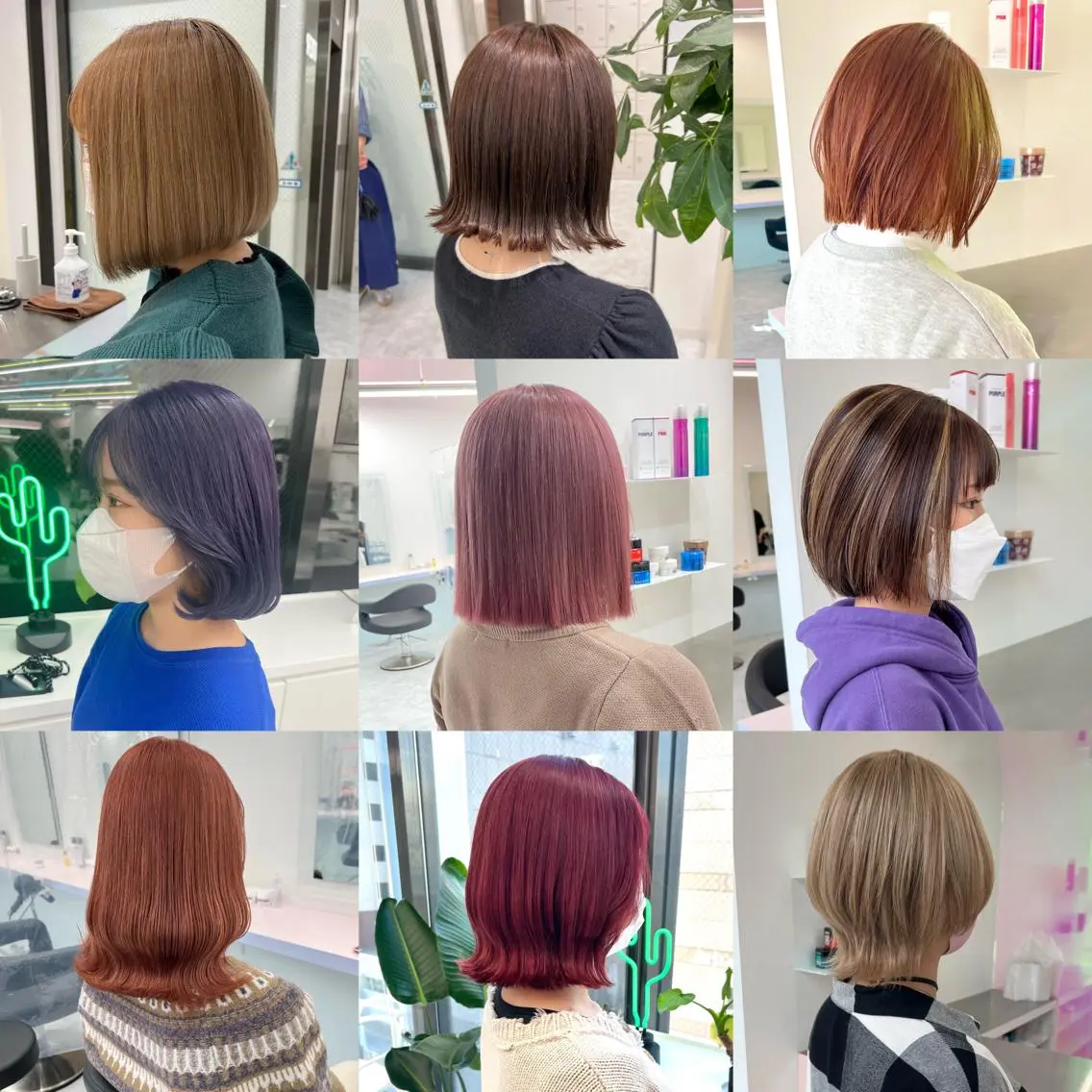 ショート カラー パーマ ヘアアレンジ メンズ キッズ ネイル マツエク・マツパ アイブロウ 切りっぱなしボブ 前下がりボブ ワンレンボブ メンズブリーチ メンズハイライト KANAMI 🌏のヘアスタイル