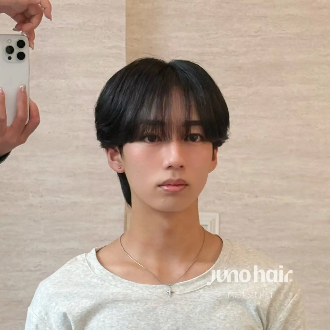 メンズ メンズ韓国風 マッシュ シースルーマッシュ カット ヘアカラー 韓国レイヤー🪽 無重力パーマナツキのヘアスタイル