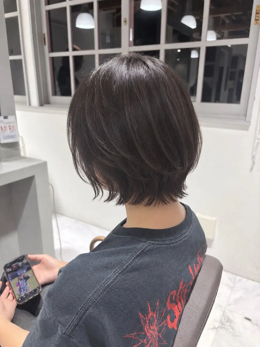 ショート ボブレイヤー ボブ レイヤーカット Bianca伊勢崎 山崎南乃のヘアスタイル