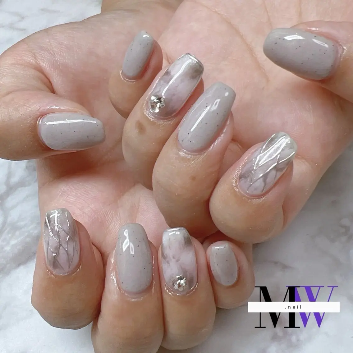 ネイル ニュアンスネイル ハンドネイル MW .nailのネイルデザイン