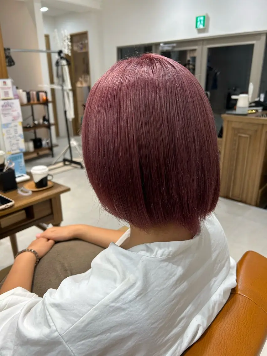 ミディアム カラー ラベンダーカラー ピンクカラー ピンクラベンダー 山﨑 燦人のヘアスタイル