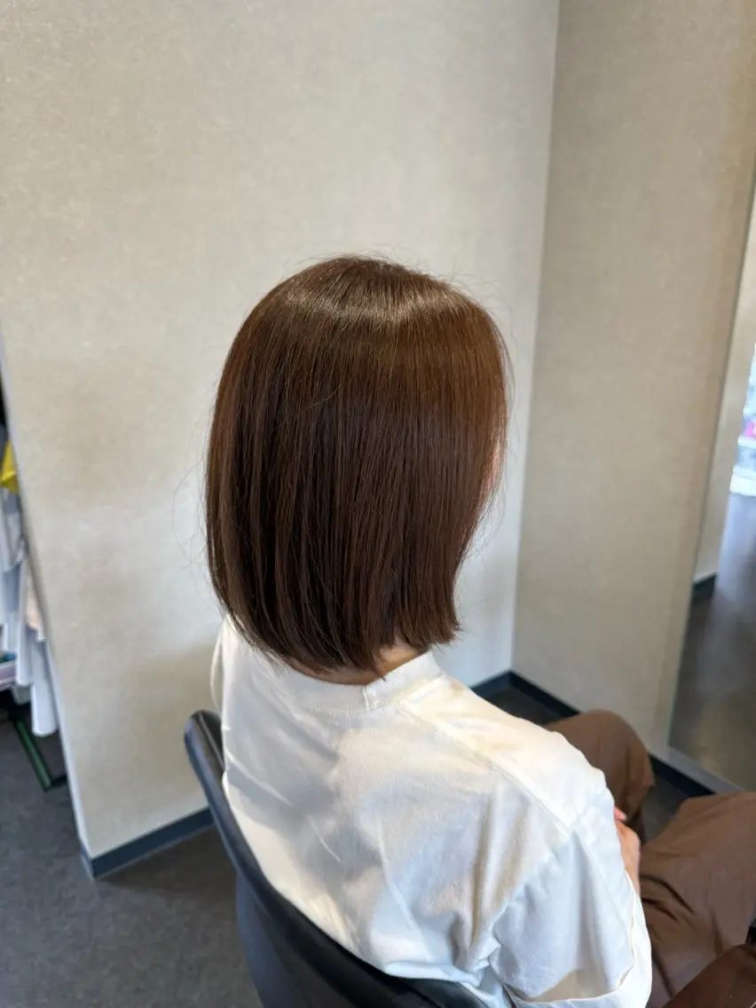 ミディアム ボブ カット ヘアカラー トリートメント 髪質改善⚡️カラー 🍀武久 誠🍀のヘアスタイル