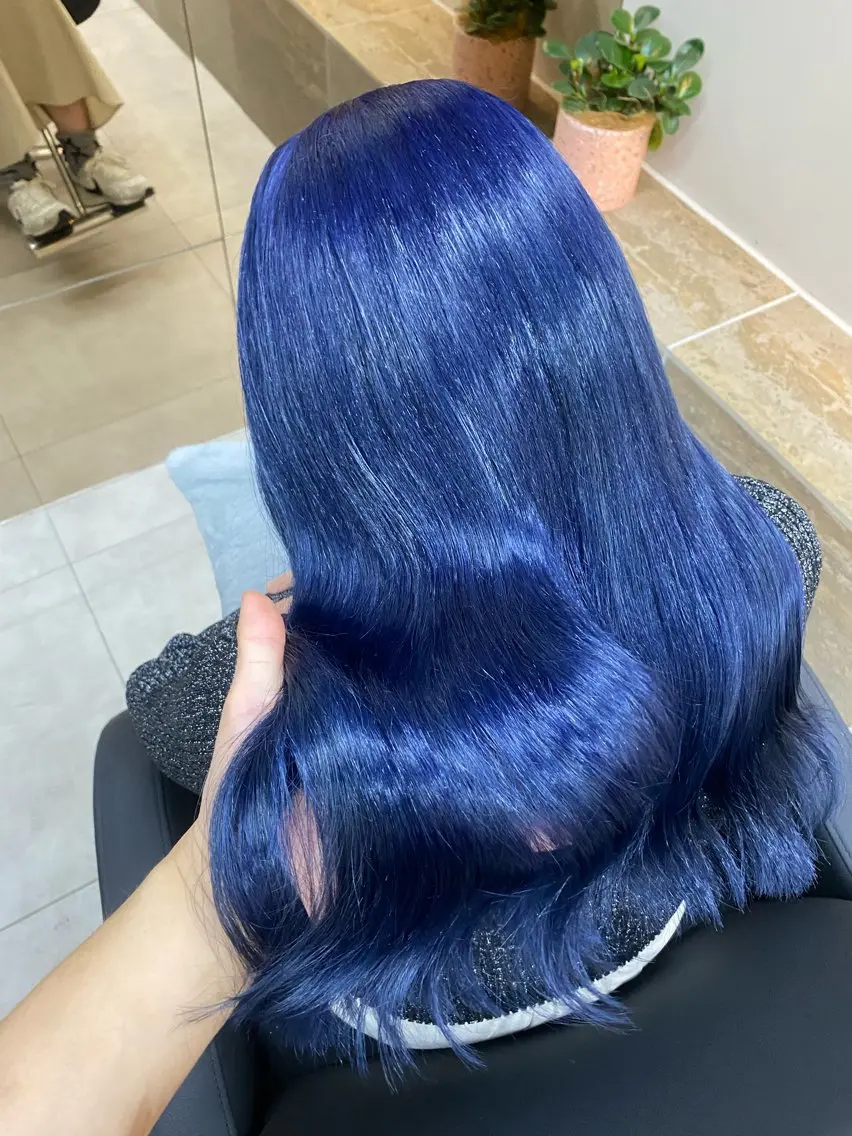 ロング カラー ブルーカラー カット ヘアカラー 「似合わせ/髪質改善 《ワタル》」のヘアスタイル