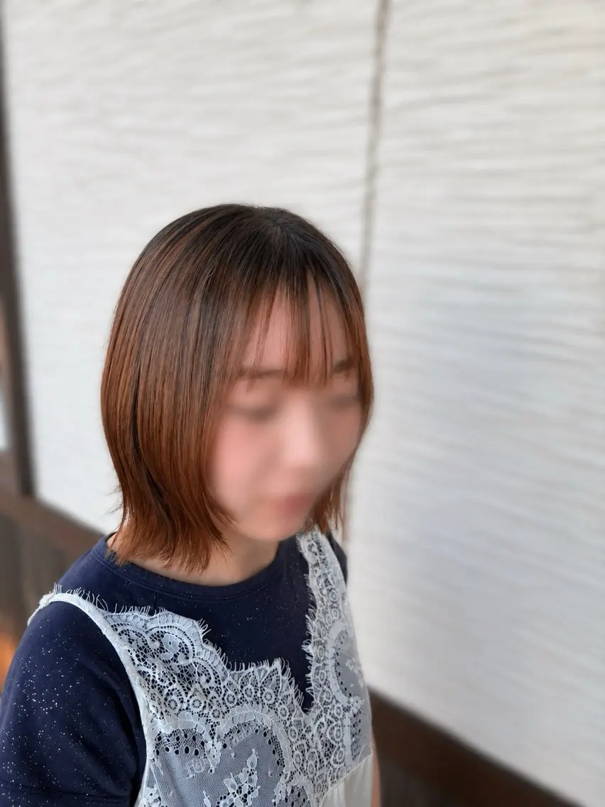 ミディアム ボブ くびれヘア 小顔カット 小野 静流のヘアスタイル