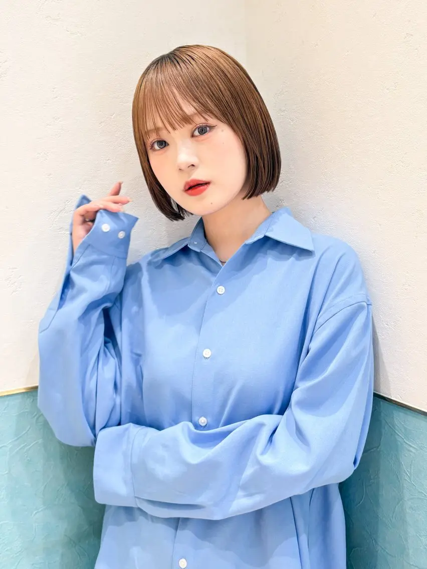 ショート カラー 似合わせボブ💓/ 美髪縮毛✨豊嶋龍佑のヘアスタイル