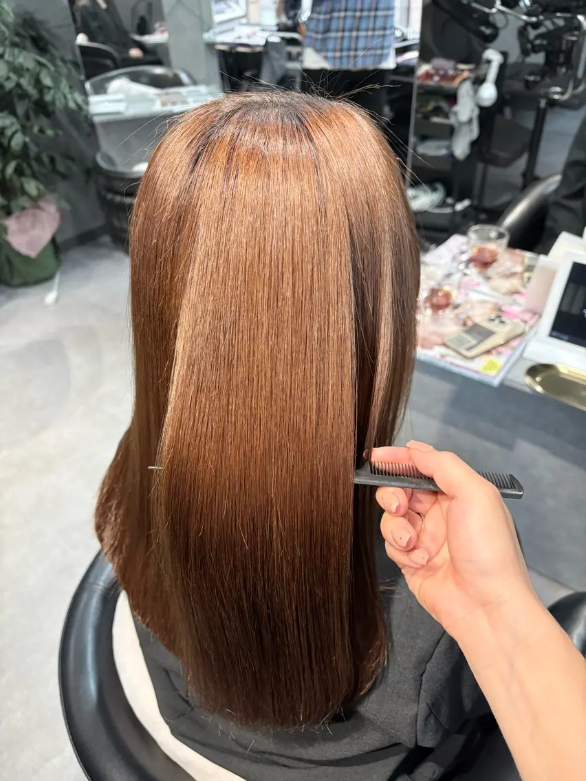 ロング 縮毛矯正 髪質改善☺︎縮毛矯正 ふじい まりんのヘアスタイル