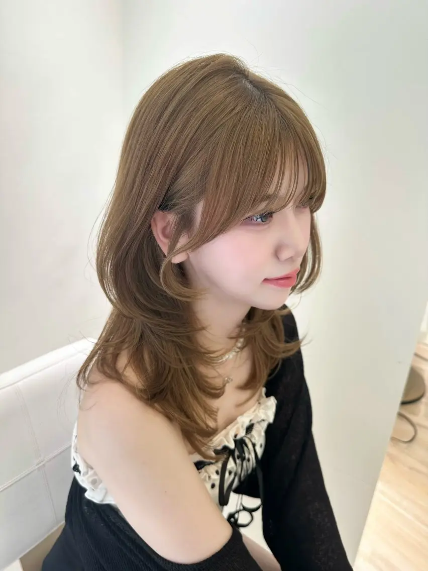 セミロング 顔周りカット カット ParveMix￤ 出石 菜々🥂のヘアスタイル