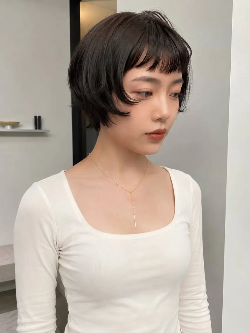 ショート カラー ボブ レイヤーカット HARUKA/原宿 ショートカットモデルのヘアスタイル