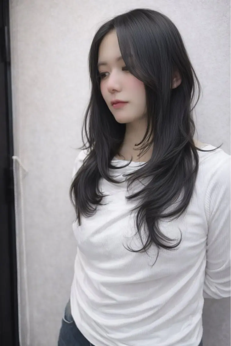 ロング カラー ハイレイヤー レイヤーカット AIRI layer cut hairのヘアスタイル