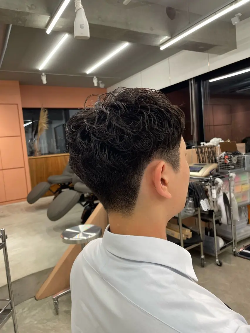 パーマ メンズ カット パーマ 鶴井 美空のヘアスタイル