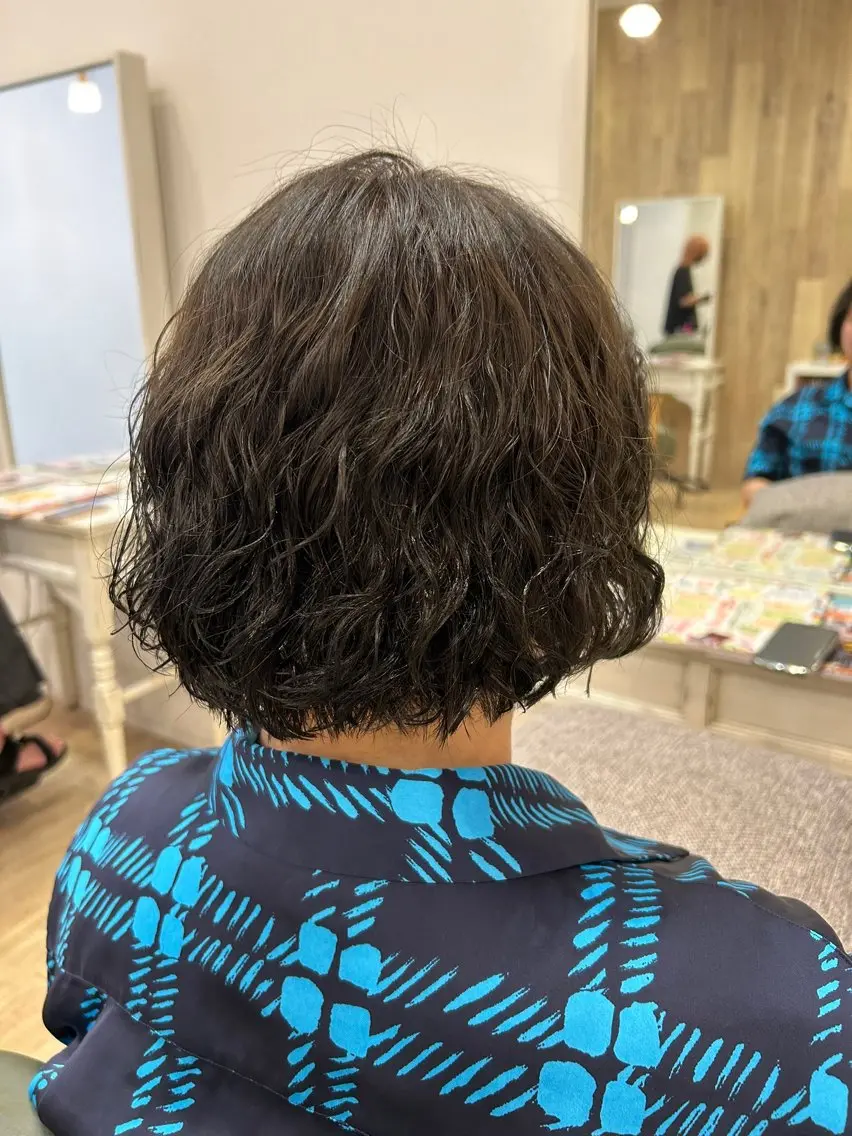 ショート パーマ カット パーマ トリートメント 梶田 伸篤のヘアスタイル