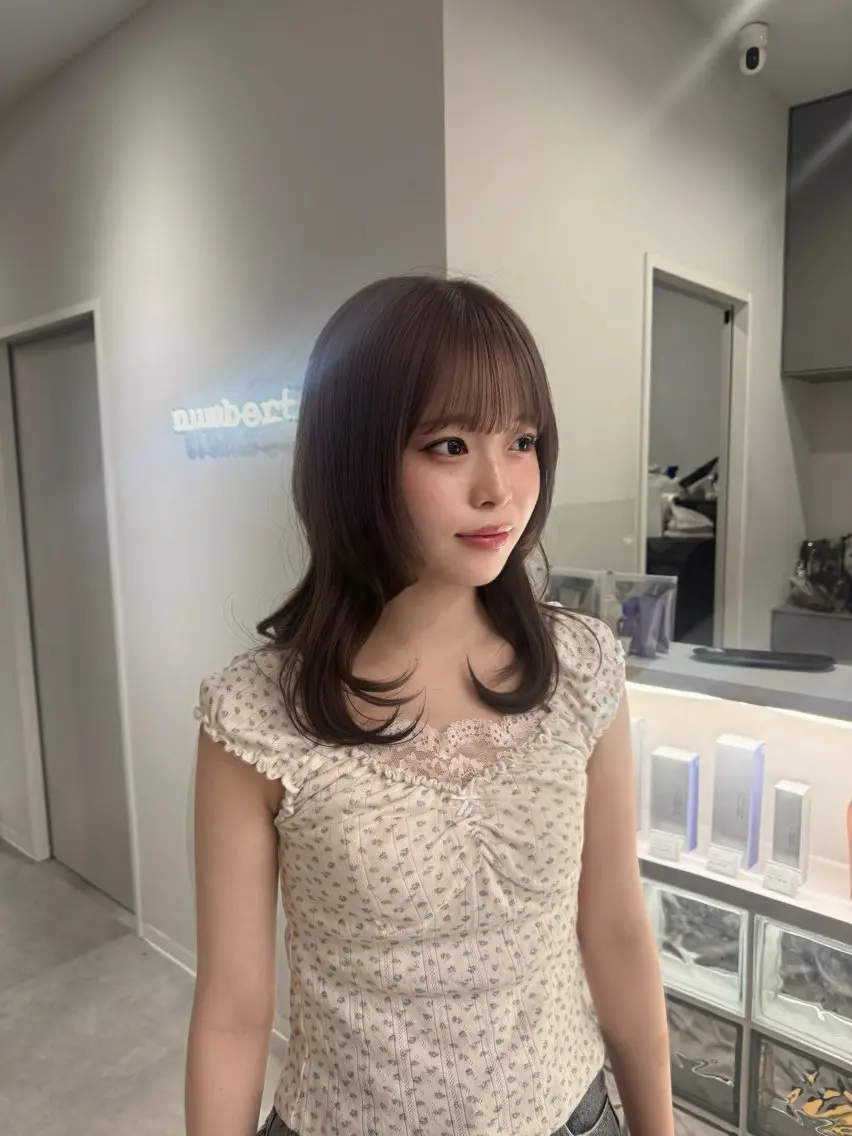 ミディアム カラー ブラウンカラー 透明感カラー ヘアカラー number竪町/ 中島 涼葉のヘアスタイル