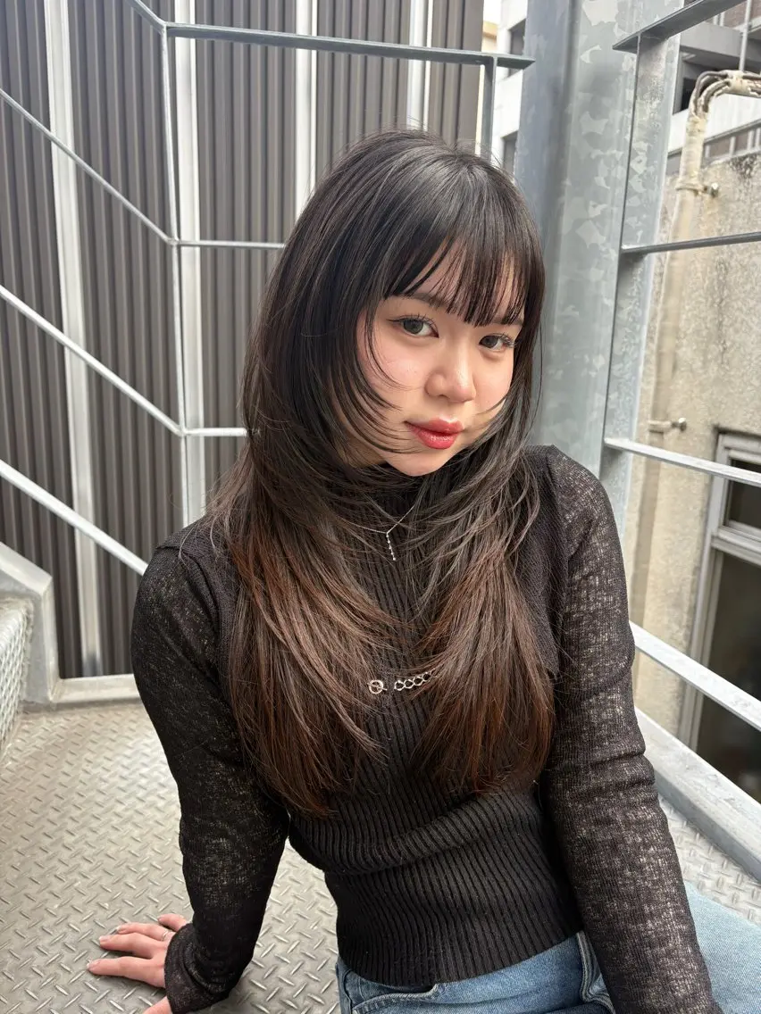 【顔まわりだけ整えたい方へ🪽】前髪・顔まわりレイヤーカット🍀流れる顔まわり❌お顔にかかるレイヤーカット⭕️の写真