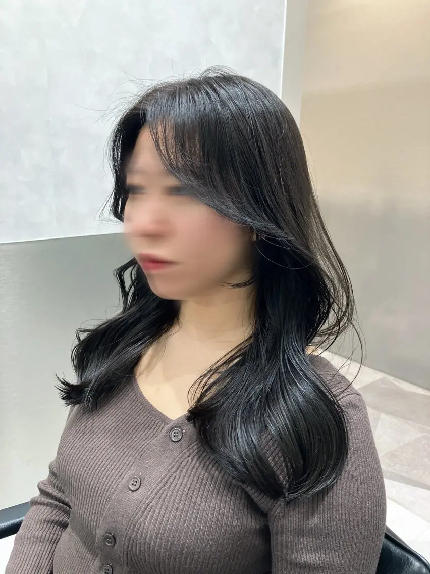 ロング カラー カット ヘアカラー トリートメント 💖ブリーチなし透明 感💖ASAHIのヘアスタイル