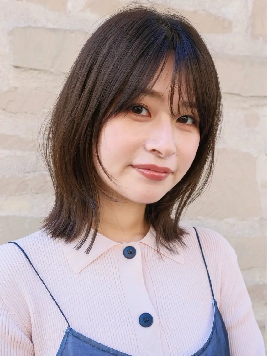 ミディアム レイヤーカット カット ヘアカラー トリートメント あやめ【顔まわり/レ イヤー/柔らかカラ】のヘアスタイル
