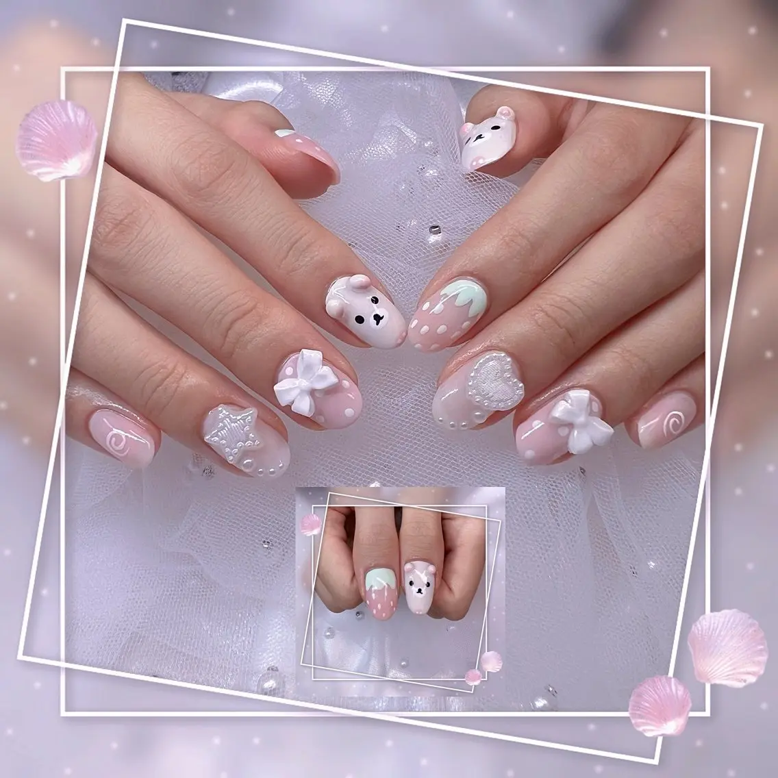 ネイル チークネイル フレンチネイル グラデーション マグネットネイル マグネットフレンチ ハンドネイル Chill Nailsalonのネイルデザイン