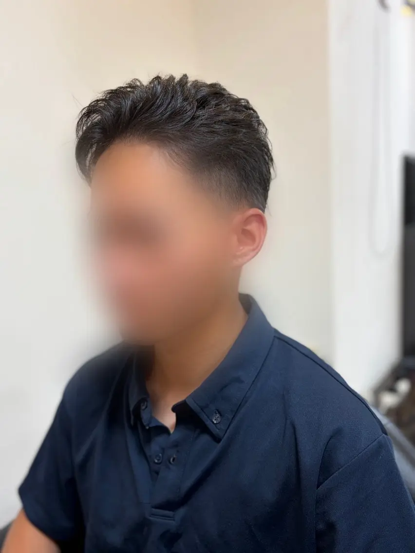 ショート メンズ かきあげバング カット 中村 立のヘアスタイル