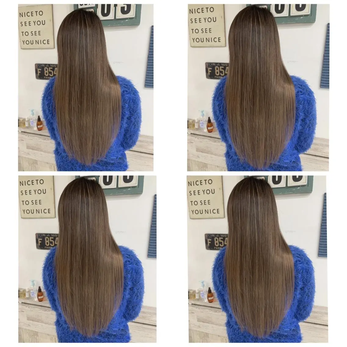 ロング カラー ネイビーカラー ボブ くせ毛 かきあげバング レイヤーカット カット ヘアカラー トリートメント 京都大人女性ショート 徒歩1分/秋山のヘアスタイル