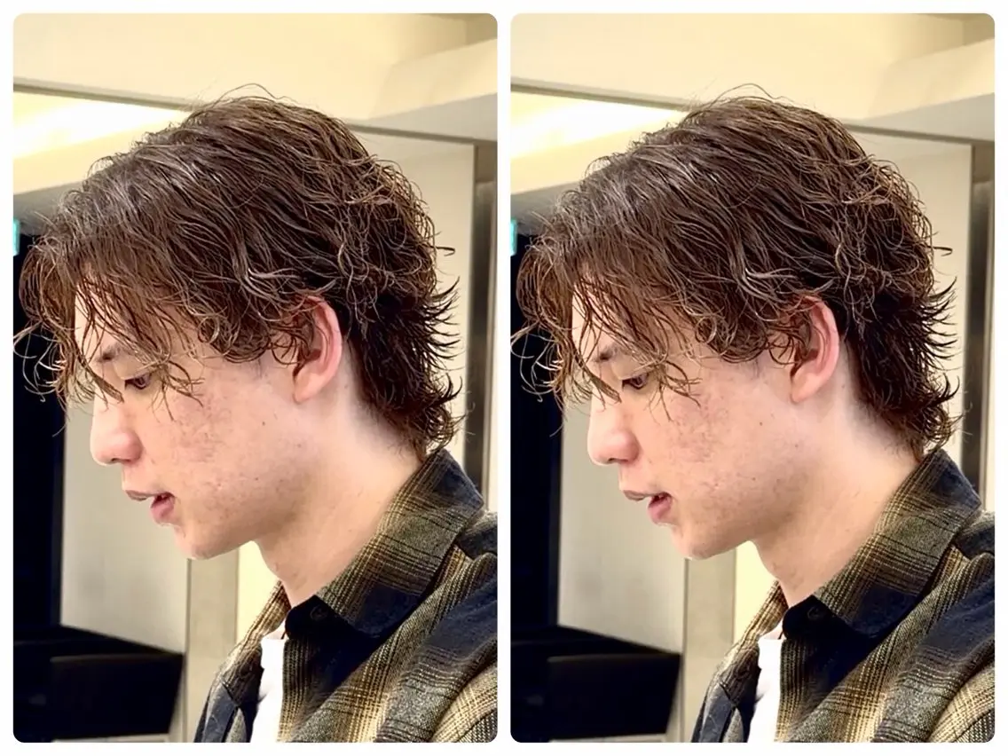 ミディアム メンズ ミディアムパーマ メンズパーマ カット パーマ トリートメント 💈メンズ特化/ パーマ特化ren✂️のヘアスタイル
