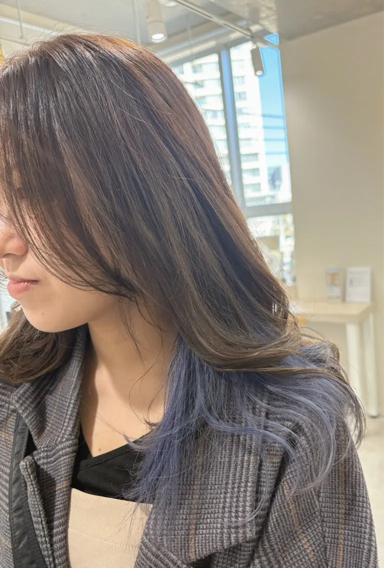 ロング カラー ヘアカラー NaVIユウジ 透明感カラーのヘアスタイル