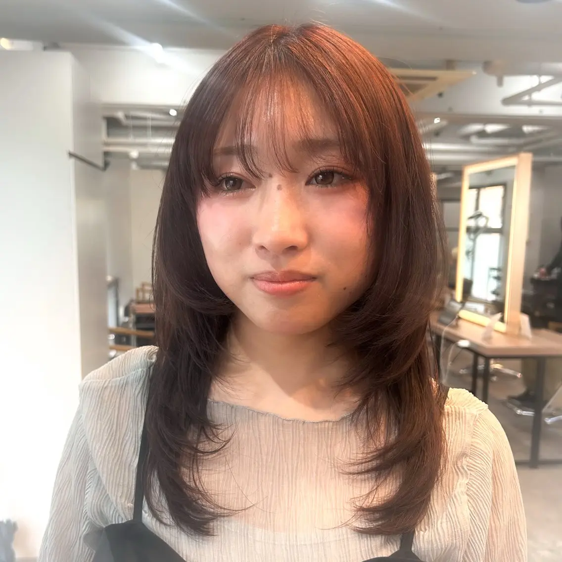 ロング カラー レイヤーカット 似合わせカット カット ヘアカラー トリートメント レイヤー/ハイトーン 艶感/ririkaのヘアスタイル
