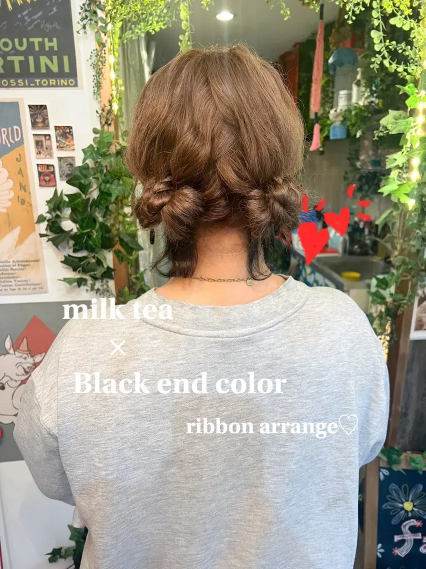 セミロング カラー ヘアアレンジ 黒髪 ヘアカラー カラーパティシエ facce🌼ikoのヘアスタイル