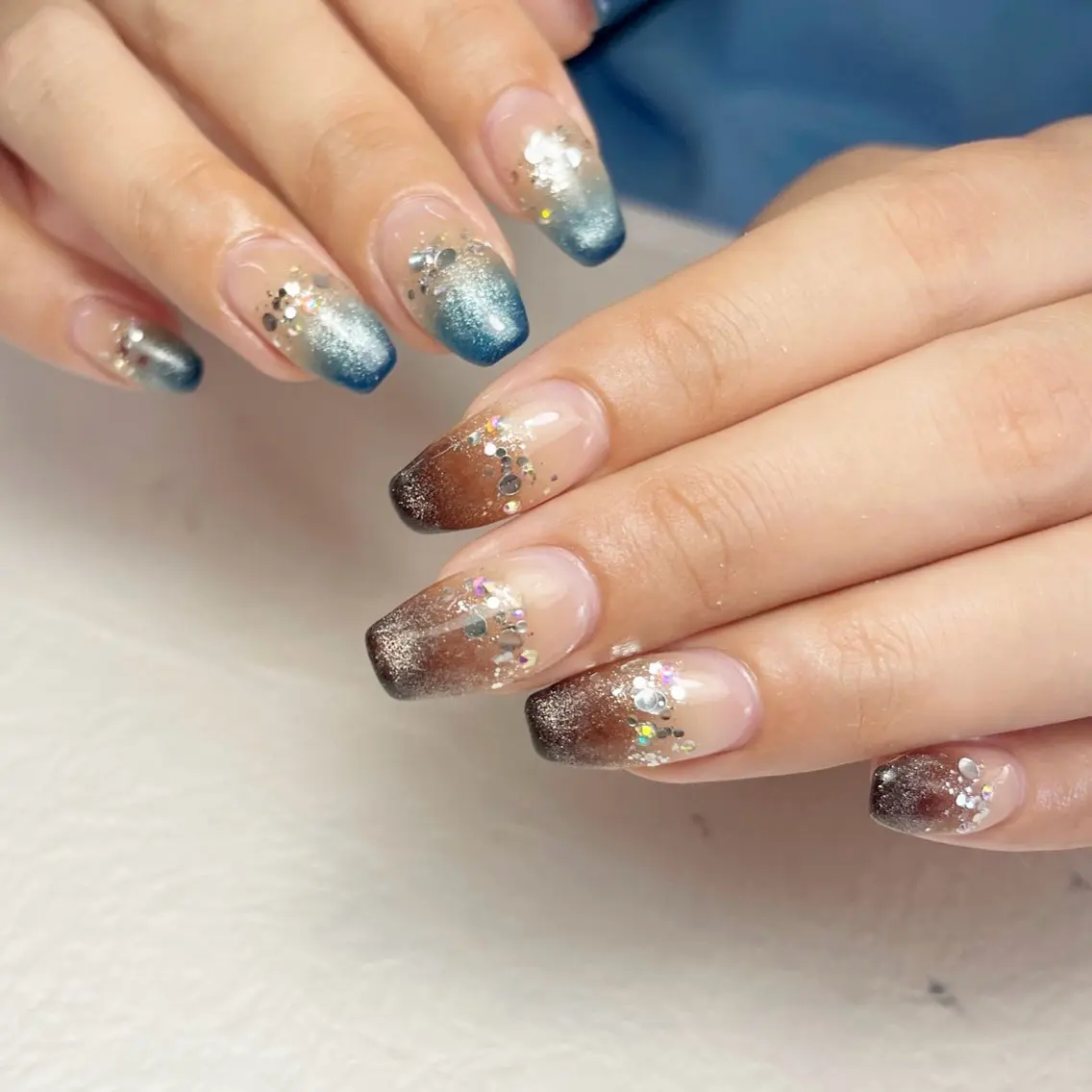 ネイル アートネイル フットネイル ジェルネイル キラキラネイル 韓国ネイル Y nail なんば堀江店のネイルデザイン
