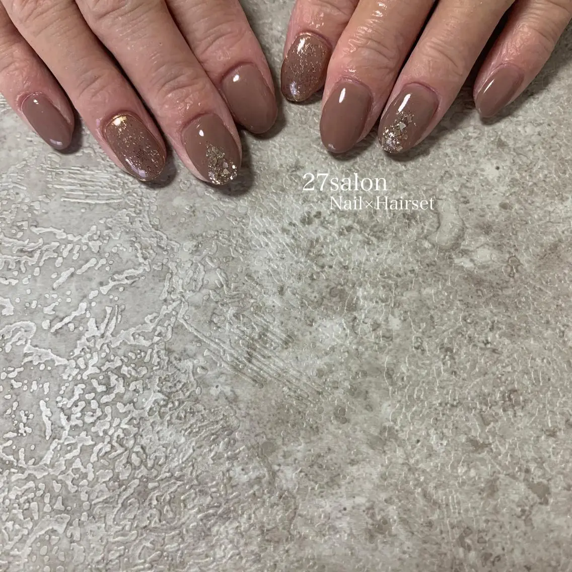 ネイル ブラウン シンプルネイル 27salon yuinaのネイルデザイン
