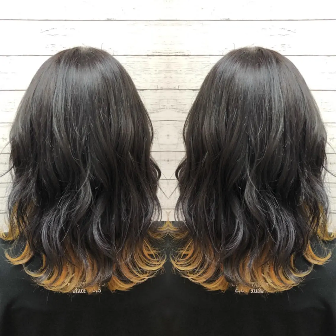 ミディアム カラー ブリーチ イエローカラー ヘアセット 韓国ヘア🤍髪質改善 🇰🇷AKANEのヘアスタイル