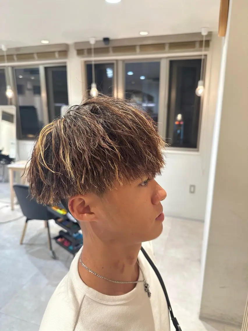 カラー パーマ メンズ メンズハイライト ハイライトカラー ヘアカラー トリートメント 【パーマの達人】 💎メンズ特化🔥徹のヘアスタイル