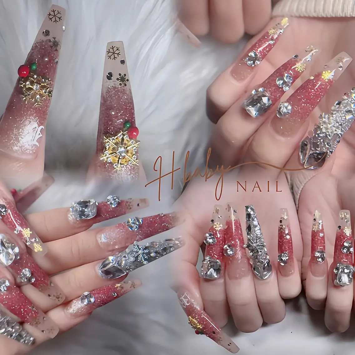 ネイル オーロラネイル フレンチネイル ジェルネイル ハロウィン キラキラネイル ハンドネイル H.baby Nail Salonのネイルデザイン