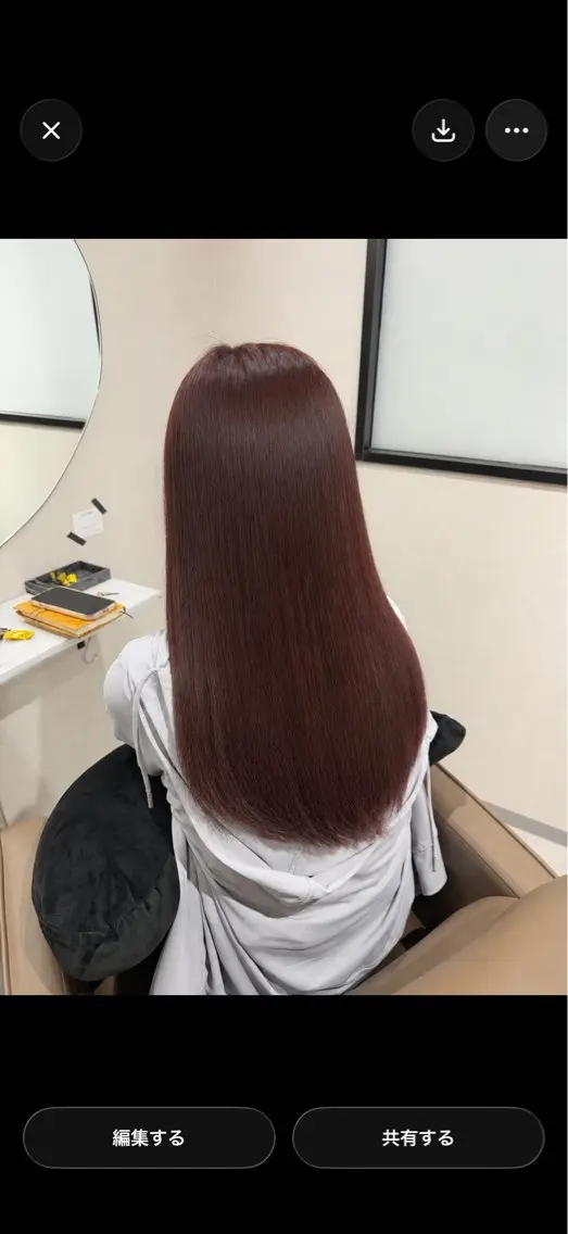 ロング カット ヘアカラー トリートメント 黒木日那/髪質改善/ グレージュ/レイヤーのヘアスタイル