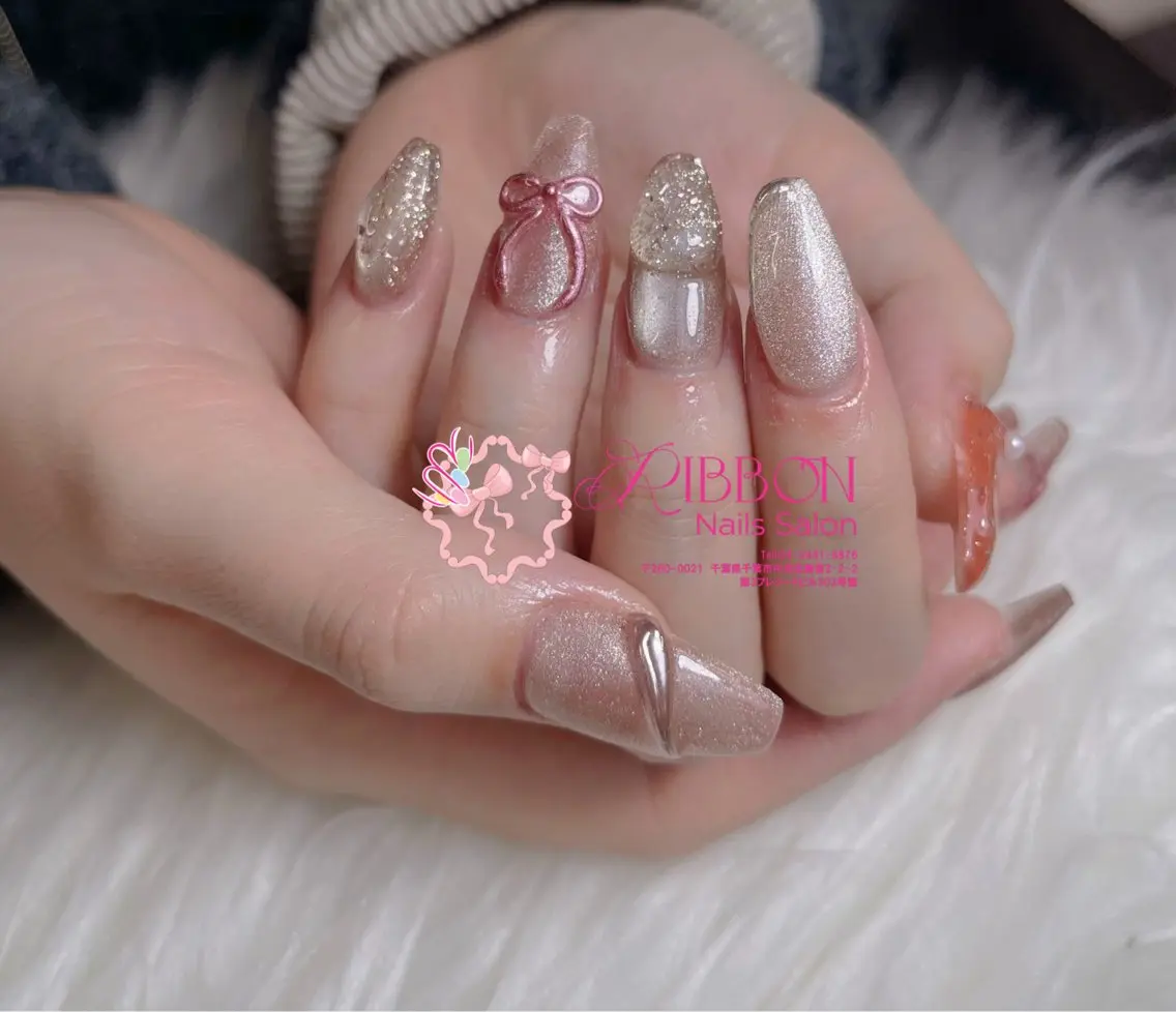 ネイル チークネイル フットネイル フレンチネイル グラデーション 韓国ネイル ハンドネイル Ribbonnail salonのネイルデザイン